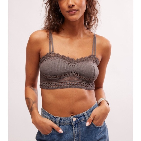 Free People Tallulah Bralette in Volcanic Glass Size Small $48 Retail NWT - Picture 1 of 7